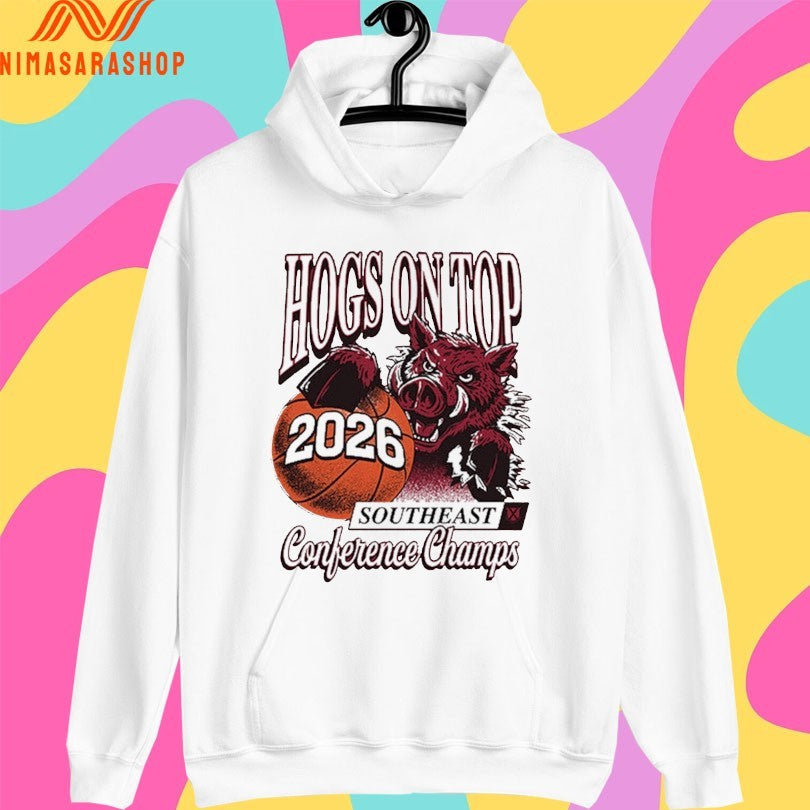 Hogs On Top 2026 Southeast Conference Champs Basketball Shirts