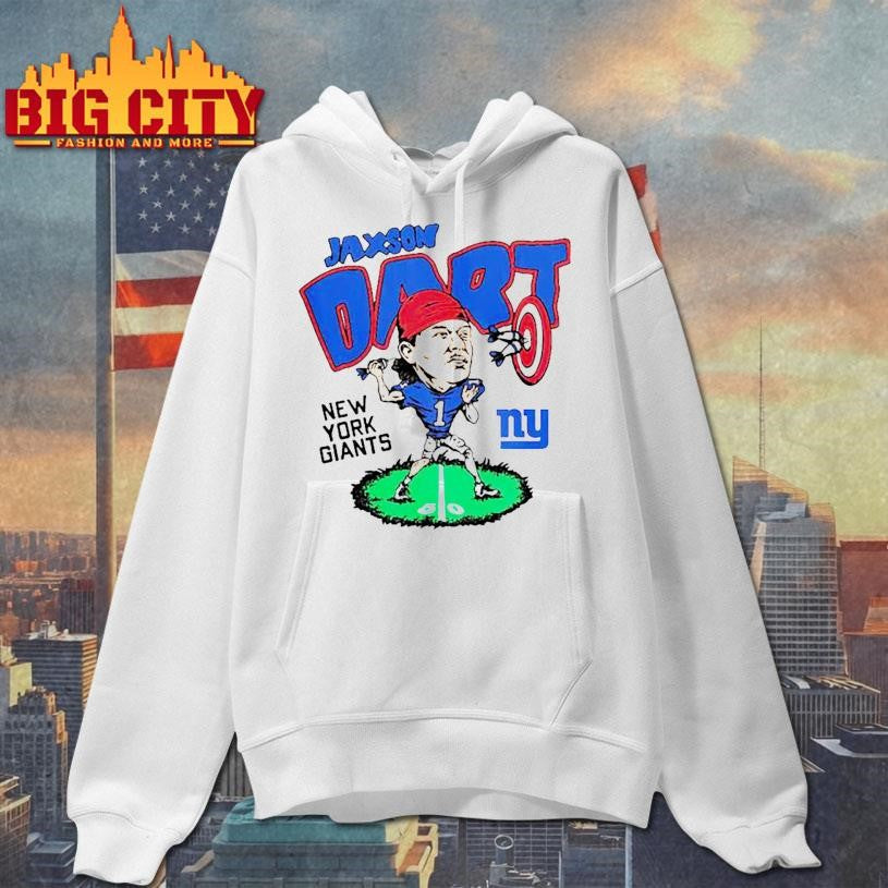 Homage Jaxson Dart Ash New York Giants Caricature Shirt