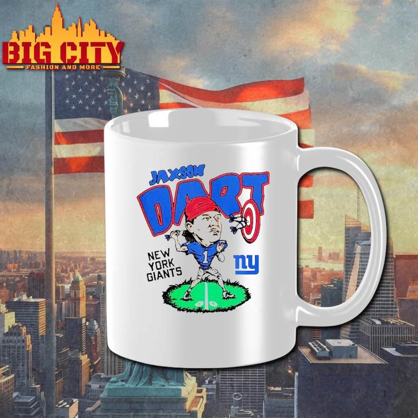 Homage Jaxson Dart Ash New York Giants Caricature Shirt
