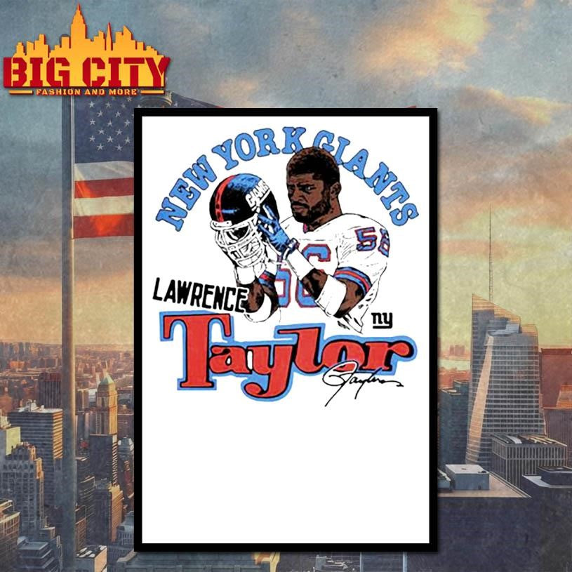 Homage Lawrence Taylor Royal New York Giants Retired Player Classic Caricature Shirt
