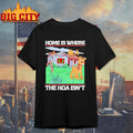 Home Is Where The Hoa Isnt Candy Cane And A Reindeer Figure Christmas Shirt