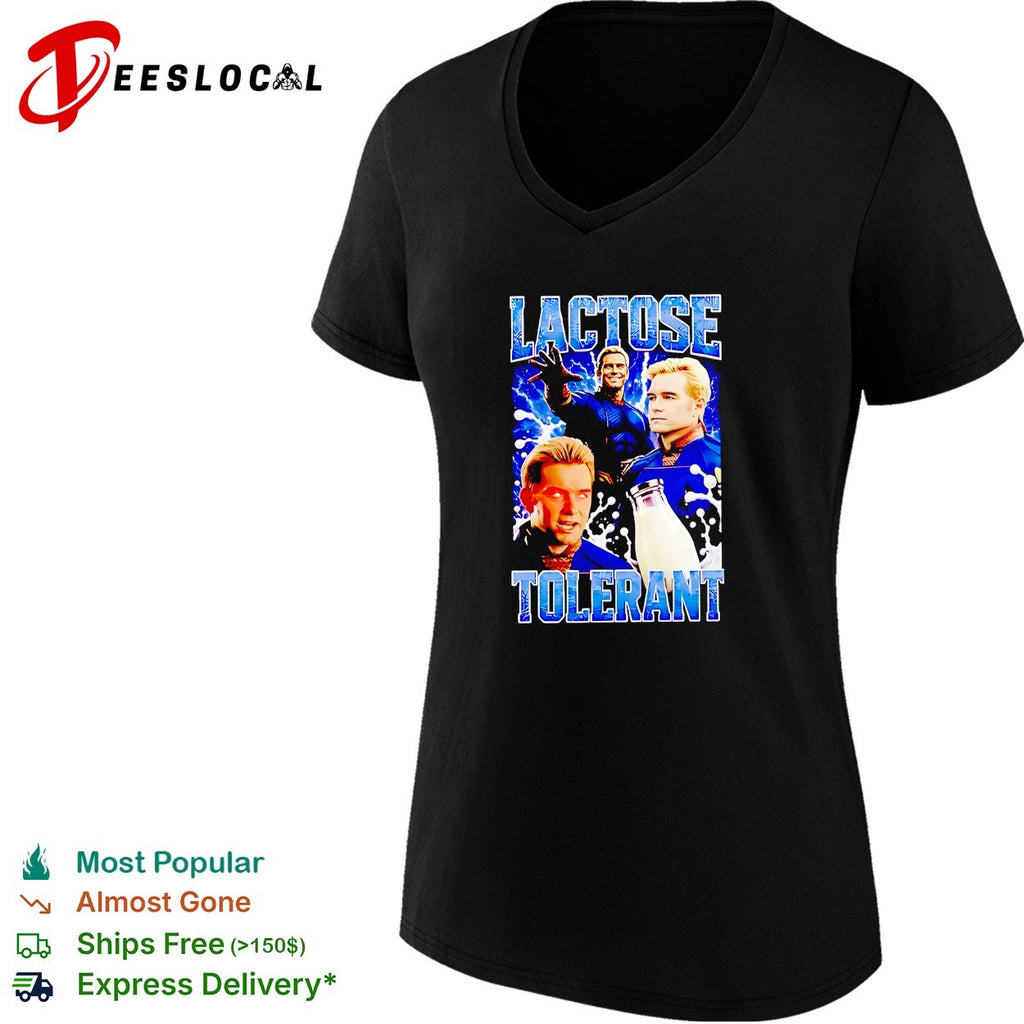 Homelander Lactose Tolerant 90s bootleg meme graphic shirt