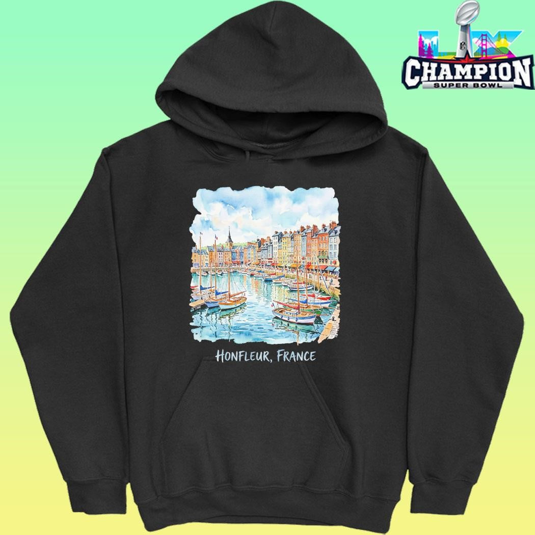 Honfleur France Harbor Watercolor Shirt