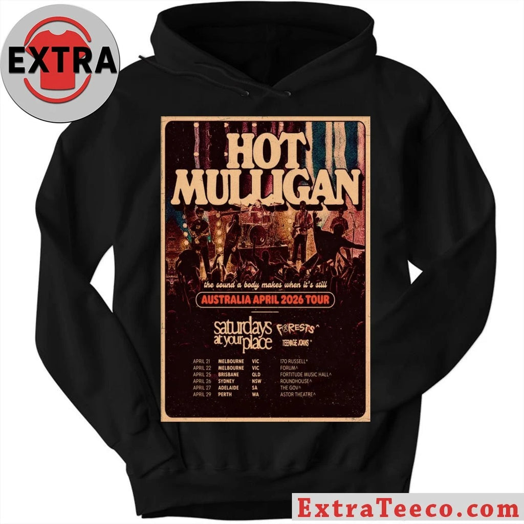 Hot Mulligan Australia April 2026 Tour Poster T-Shirt