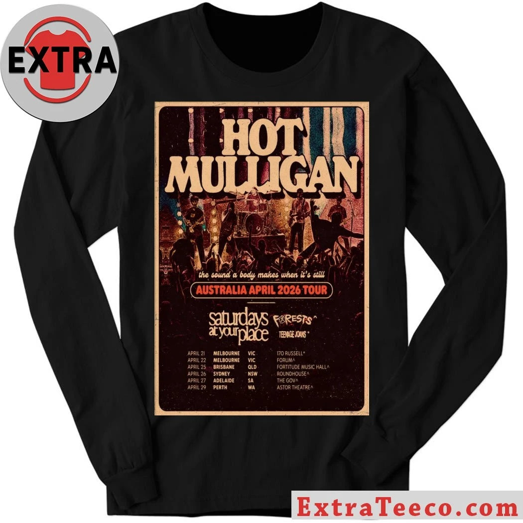Hot Mulligan Australia April 2026 Tour Poster T-Shirt
