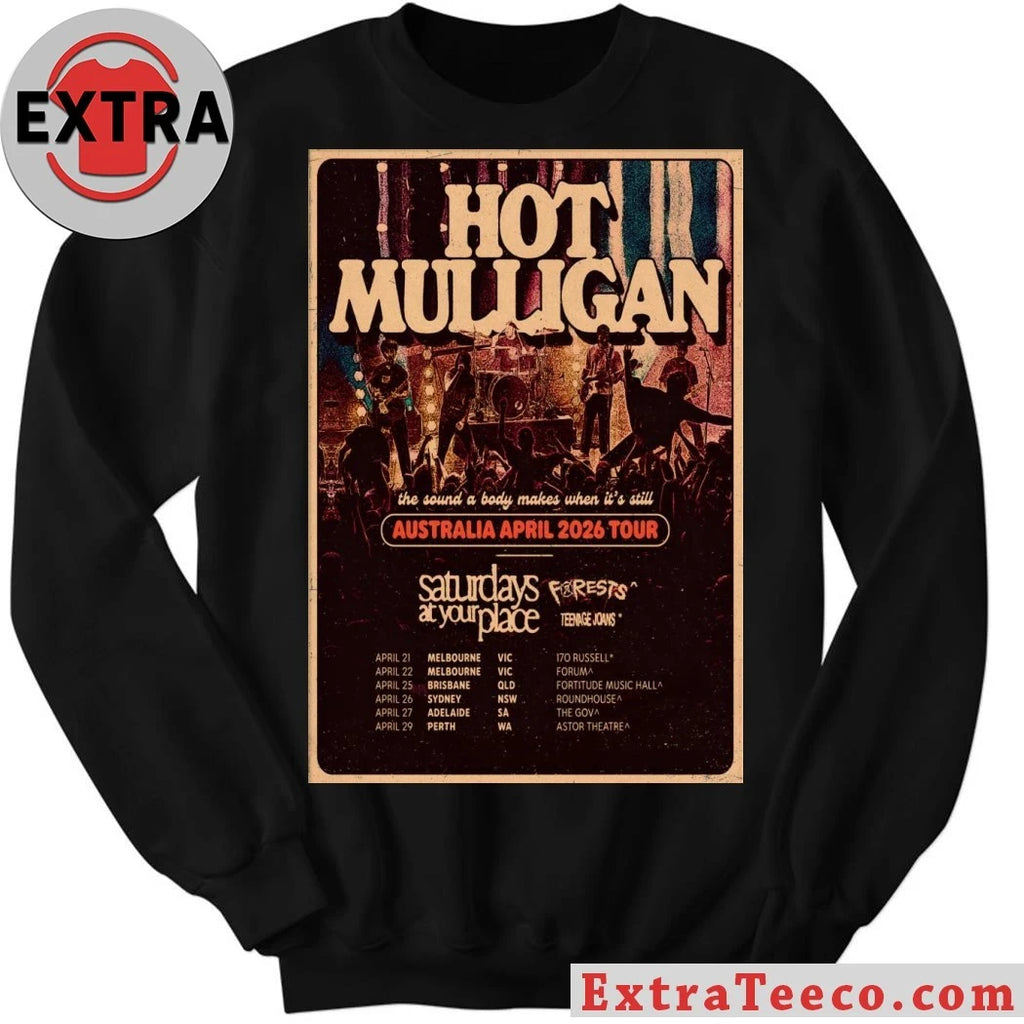 Hot Mulligan Australia April 2026 Tour Poster T-Shirt
