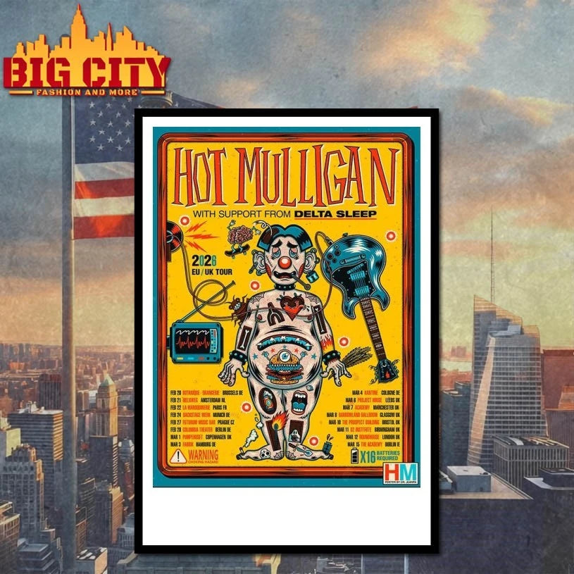 Hot Mulligan Europe And UK Tour 2026 City Dates Home Poster Shirt