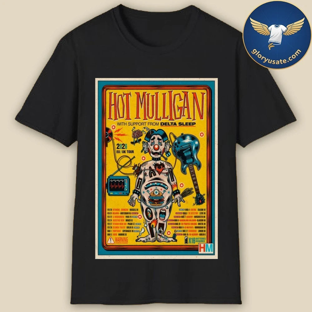 Hot Mulligan With Delta Sleep 2026 Europe-UK Tour Poster Shirt