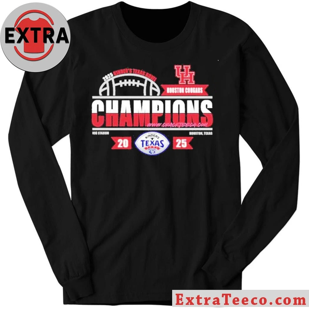 Houston Cougars Football 2025 Kinder’s Texas Bowl Champions Logo T-Shirt
