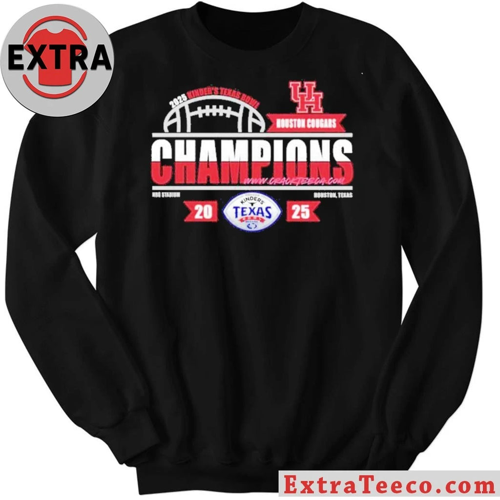 Houston Cougars Football 2025 Kinder’s Texas Bowl Champions Logo T-Shirt