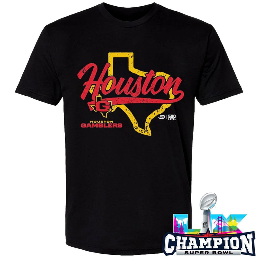 Houston Gamblers State Map Shirt