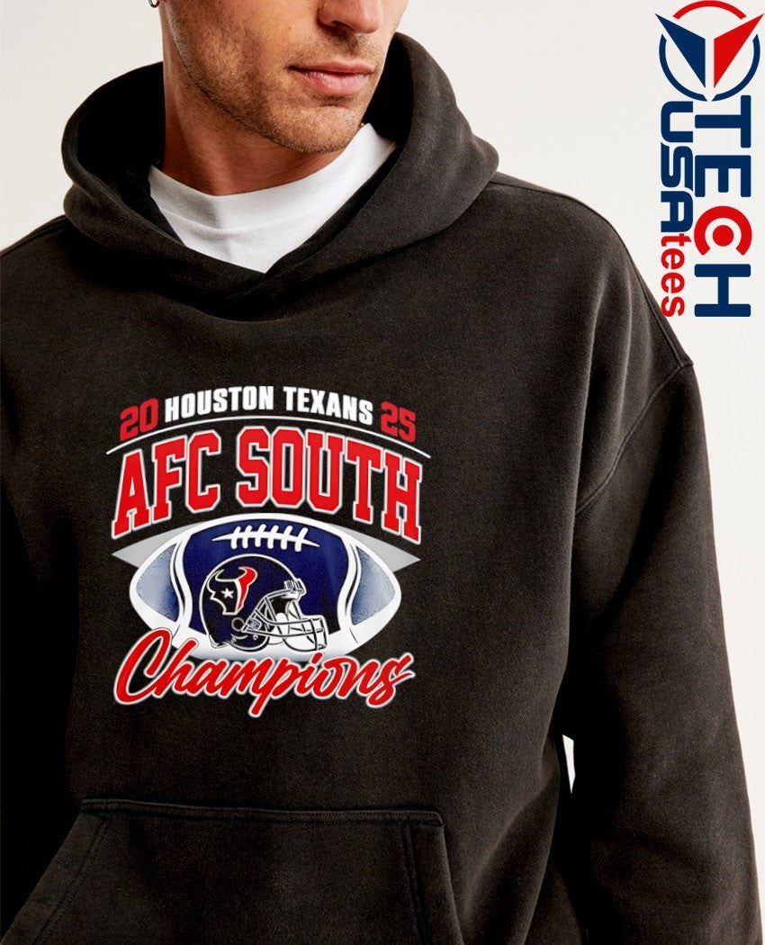 Houston Texans 2025 AFC South Champions helmet shirt