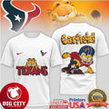 Houston Texans Garfield Football Character Fan Two Sided Shirt