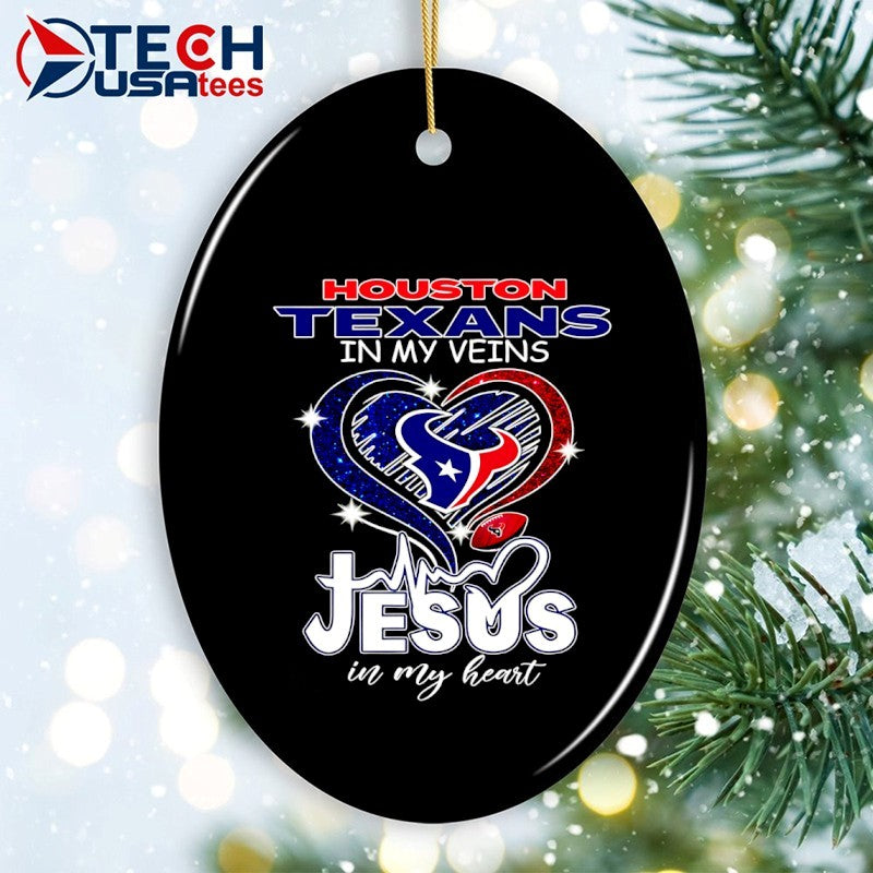 Houston Texans in my veins Jesus in my heart shirt