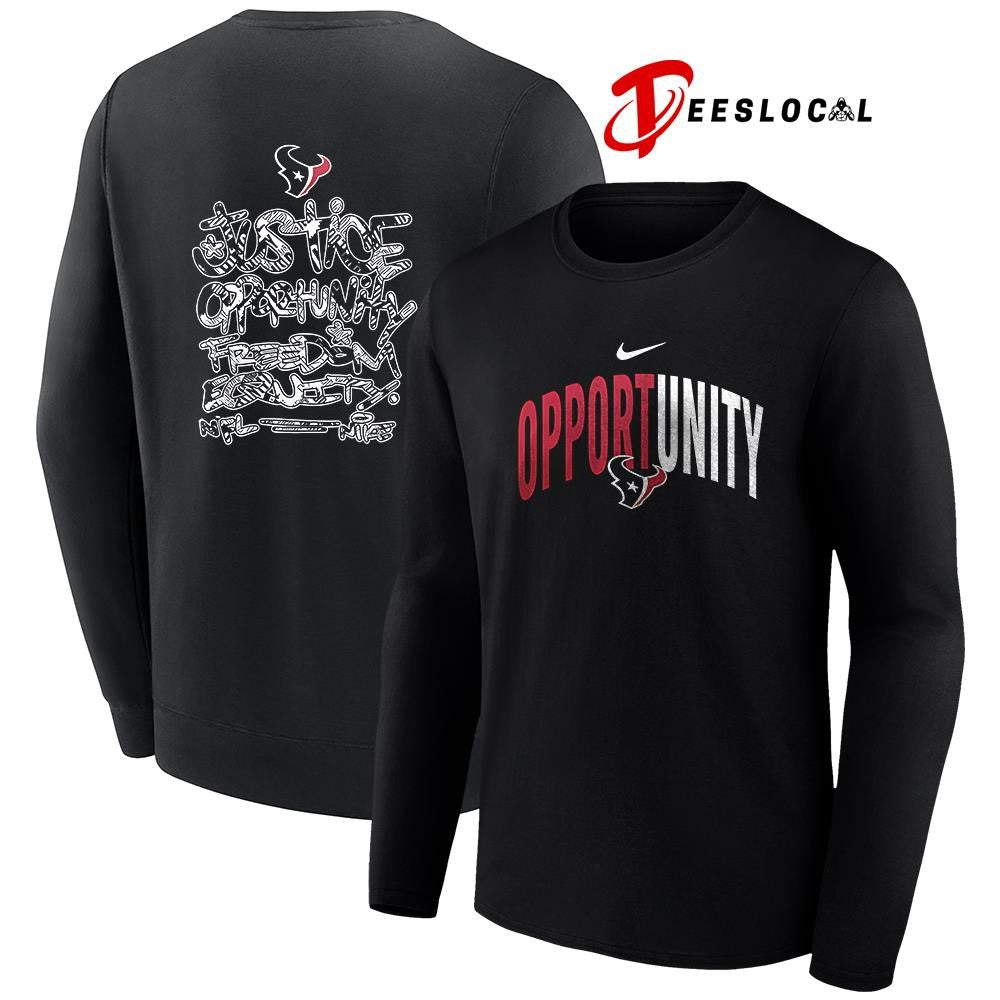 Houston Texans justice opportunity freedom equity shirt