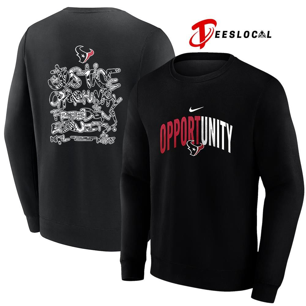Houston Texans justice opportunity freedom equity shirt