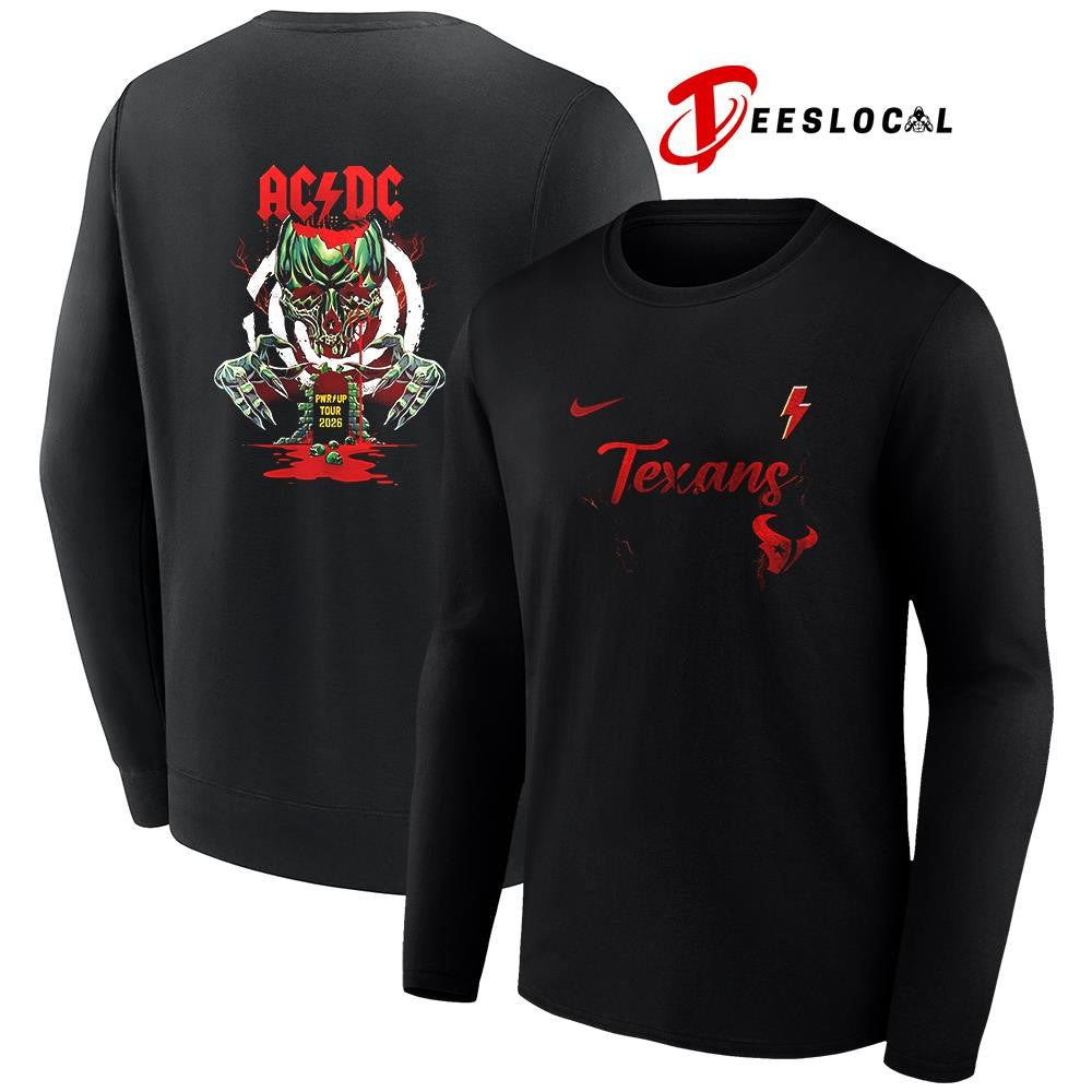 Houston Texans x AC DC Pwr Up tour skull shirt