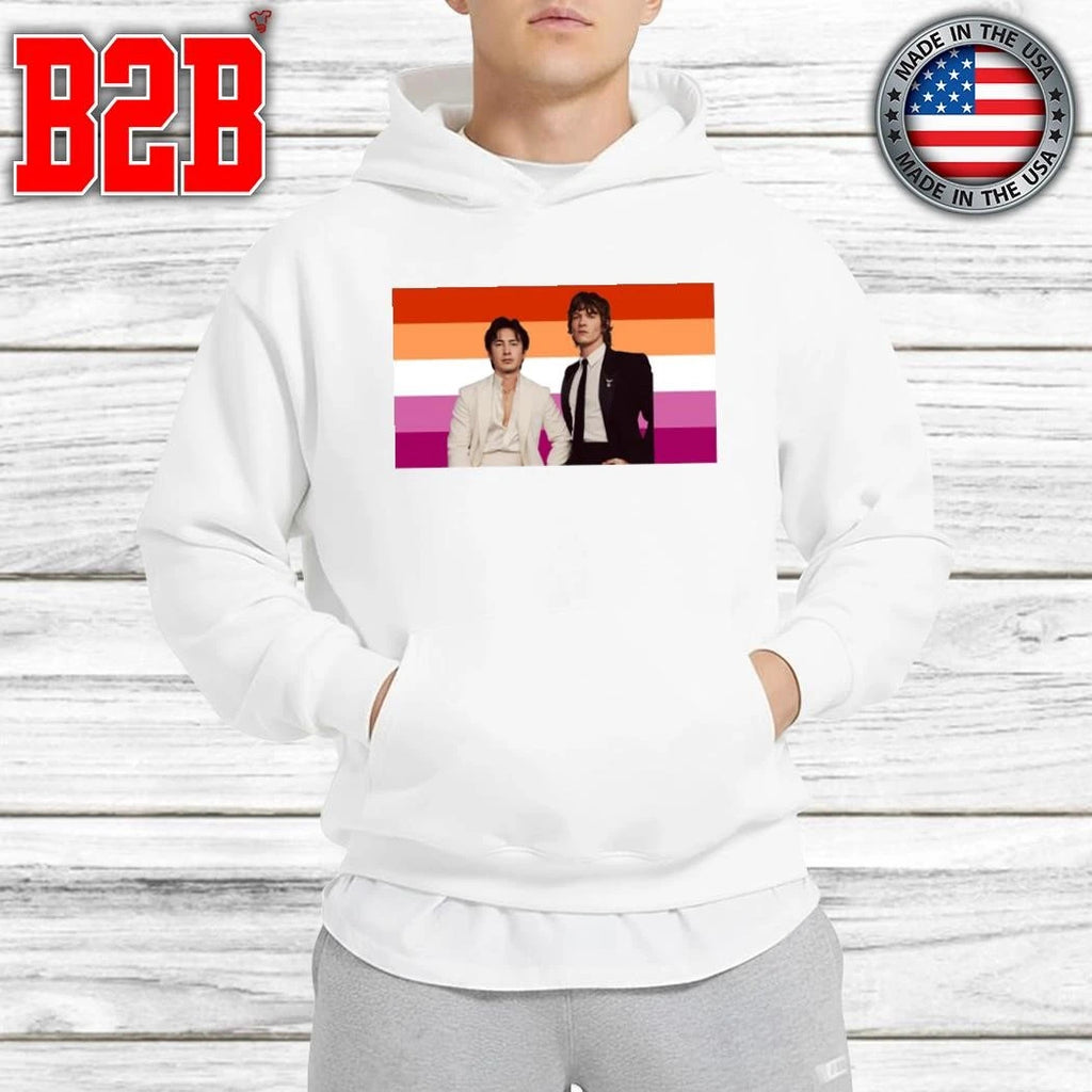 Hudson Williams and Connor Storrie Lesbian Pride Flag Shirt
