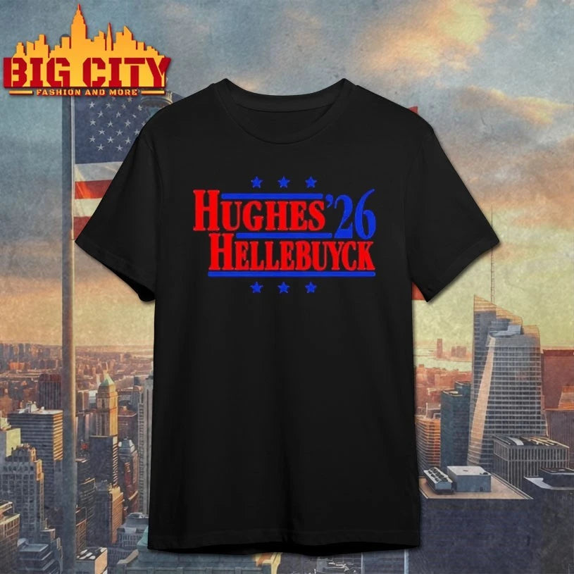 Hughes &amp; Hellebuyck ’26 Team USA Retro Campaign T-shirt