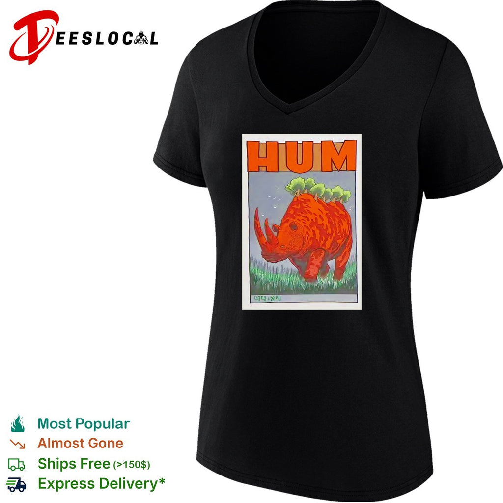 Hum 44 24 Rhino Forest Illustration Band Tour Music Poster Indie Rock Music shirt