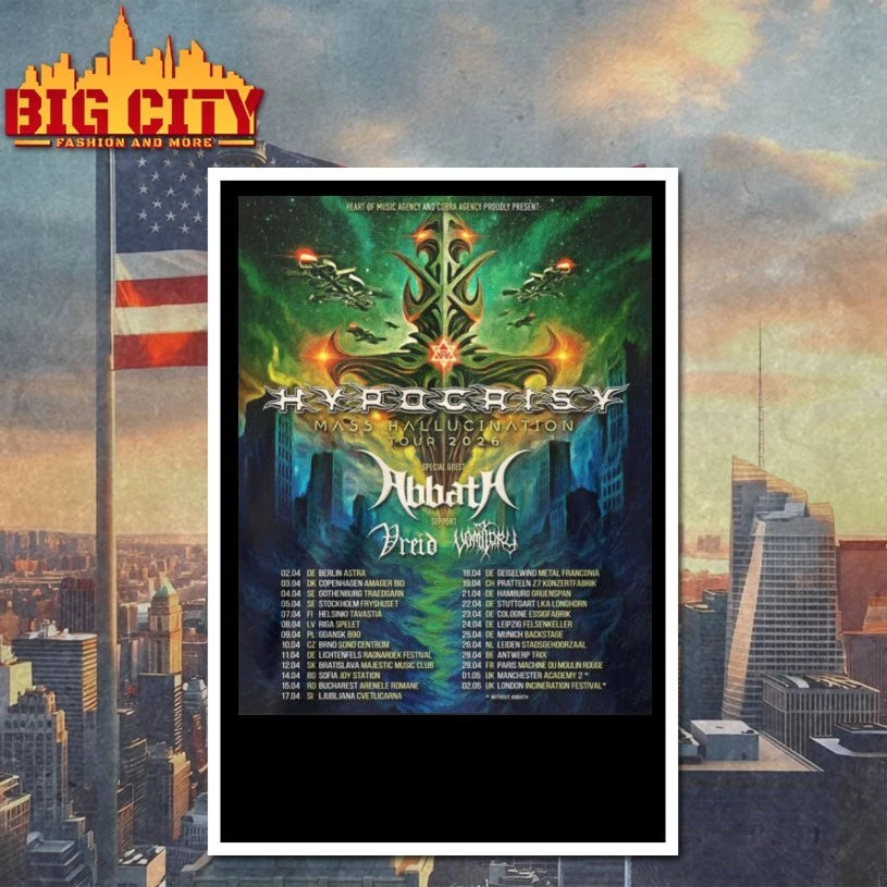 Hypocrisy Mass Hallucination Tour 2026 shirt