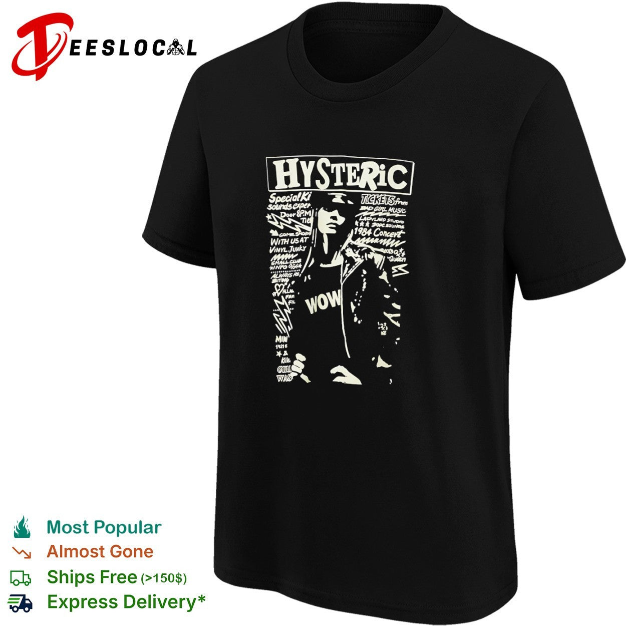 Hysteric Special Ki Tickets from Bad Girl Music Ladyland Studio 1984 Concert shirt