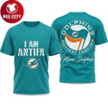 I Am Antifa Dolphins Against Fascism 2025 New Two Sided Shirt