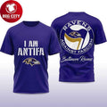 I Am Antifa Ravens Against Fascism 2025 New Two Sided Shirt