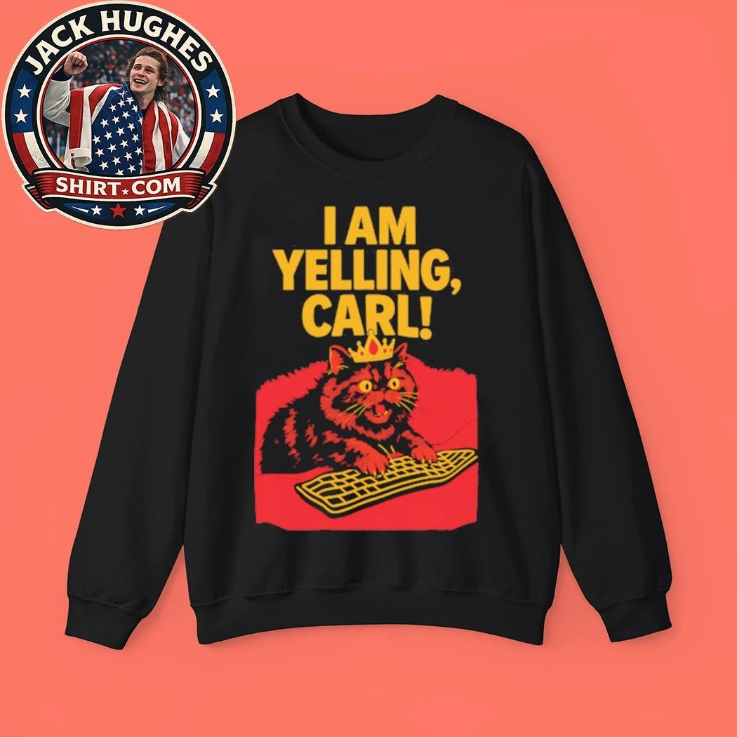 I Am Yelling, Carl! Cat Keyboard T-Shirt