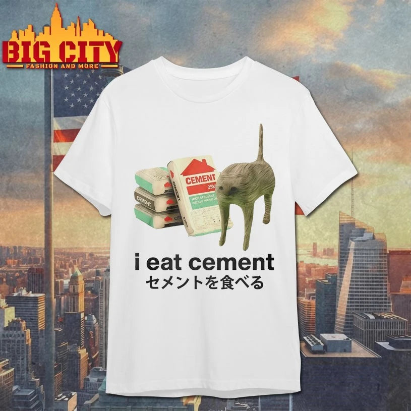 I Eat Cement Cat Meme shirt