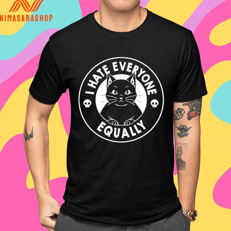 I Hate Everyone Equally Cat Logo Shirts