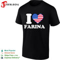 I Love Farina American heart flag graphic shirt