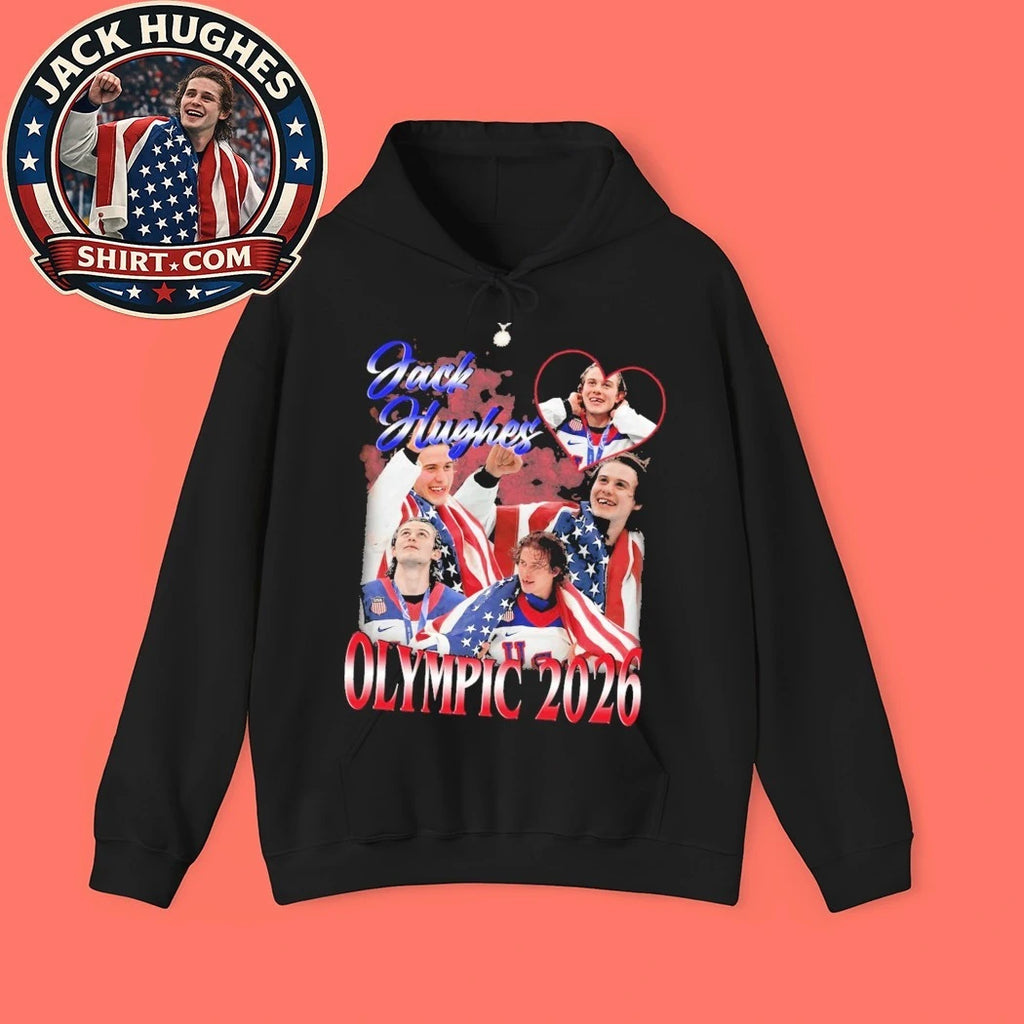 I Love Jack Hughes Team USA Olympic 2026 Hockey New Shirt