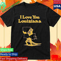 I Love You Louisiana Gold On Purple Shirt