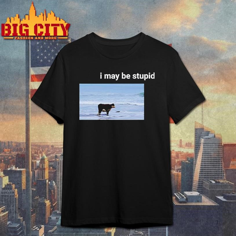 I May Be Stupid Cow On Beach Meme Shirt
