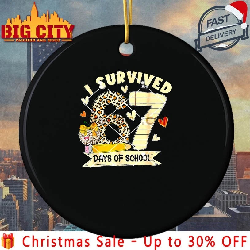 I Survived 67 Days of School Leopard Student shirt
