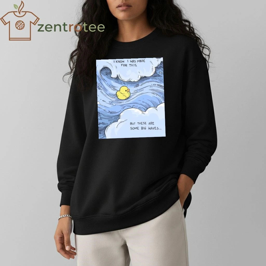 I know I was made this But these are some big waves paint Rubber duck tee
