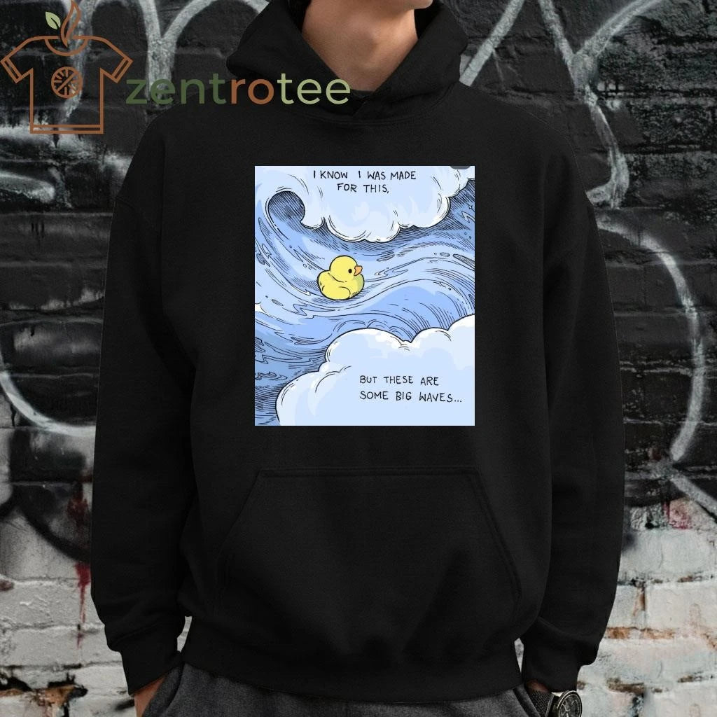 I know I was made this But these are some big waves paint Rubber duck tee
