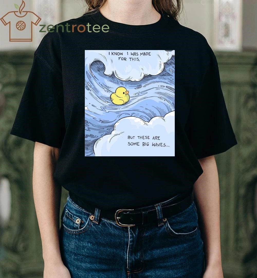 I know I was made this But these are some big waves paint Rubber duck tee