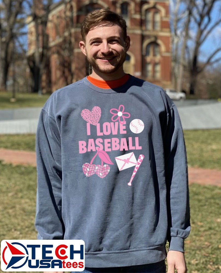 I love baseball stickers shirt