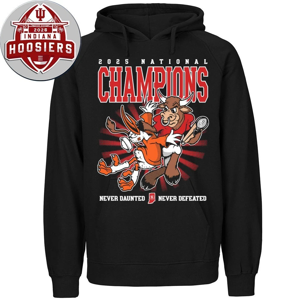 IN Never Defeated 2025 National Champions Never Daunted Never Defeated Shirt