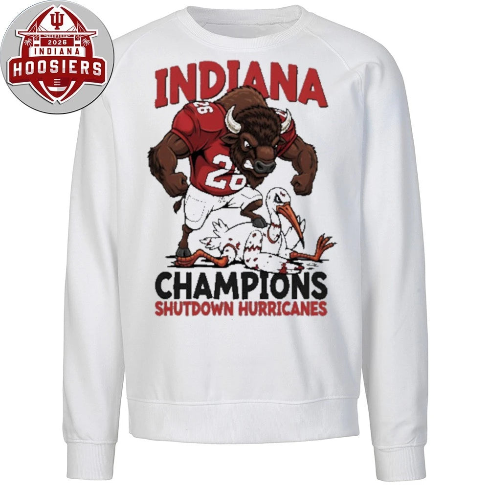 IU Football Champions Shutdown Hurricanes Mascot Tee Shirt
