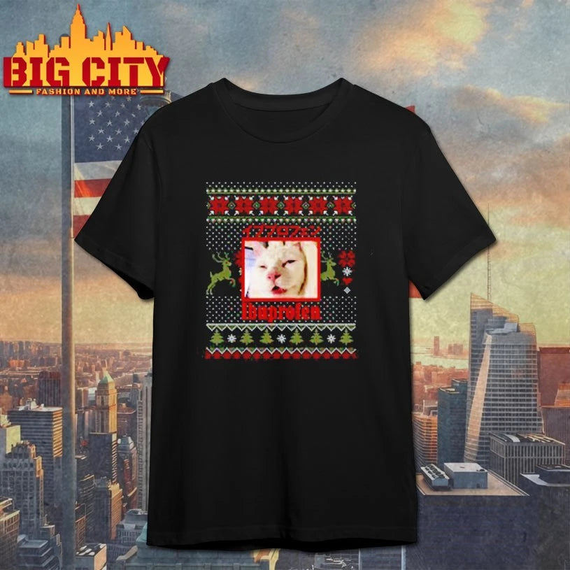 Ibuprofen Cat Hilarious Ugly christmas shirt