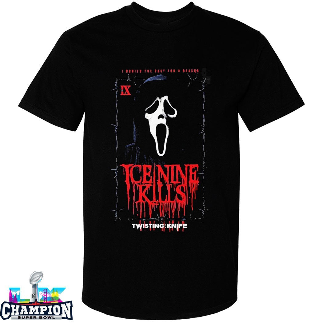 Ice Nine Kills X Scream 7 Ghost Face Twisting The Knife Portrait I Buried The Past For A Reason T-shirts