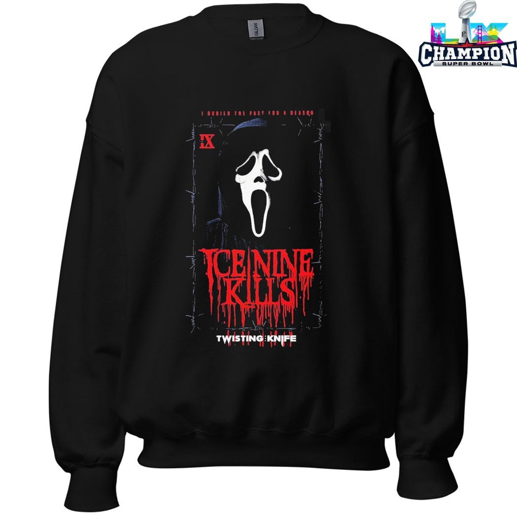 Ice Nine Kills X Scream 7 Ghost Face Twisting The Knife Portrait I Buried The Past For A Reason T-shirts