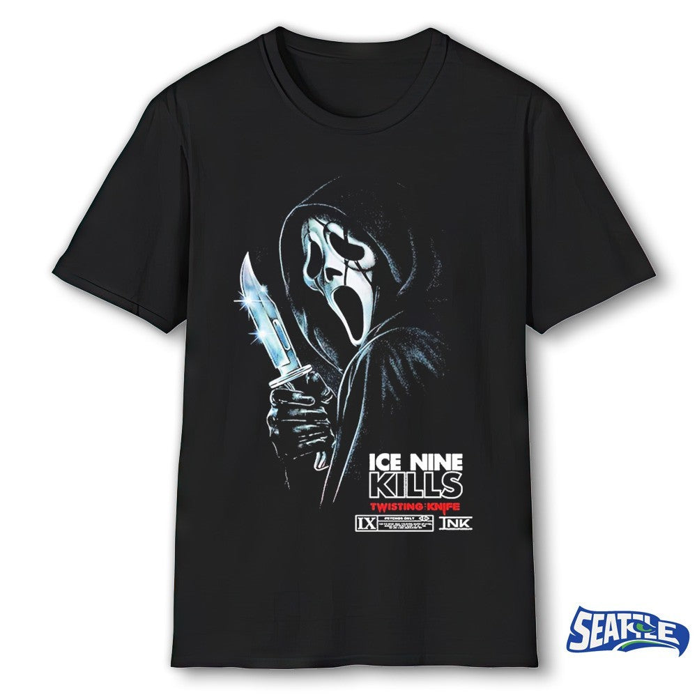Ice Nine Kills X Scream 7 Nightmare On The Knife Part One 2026 Twisting Knife Ghost Face Wrong Answer Fan shirt