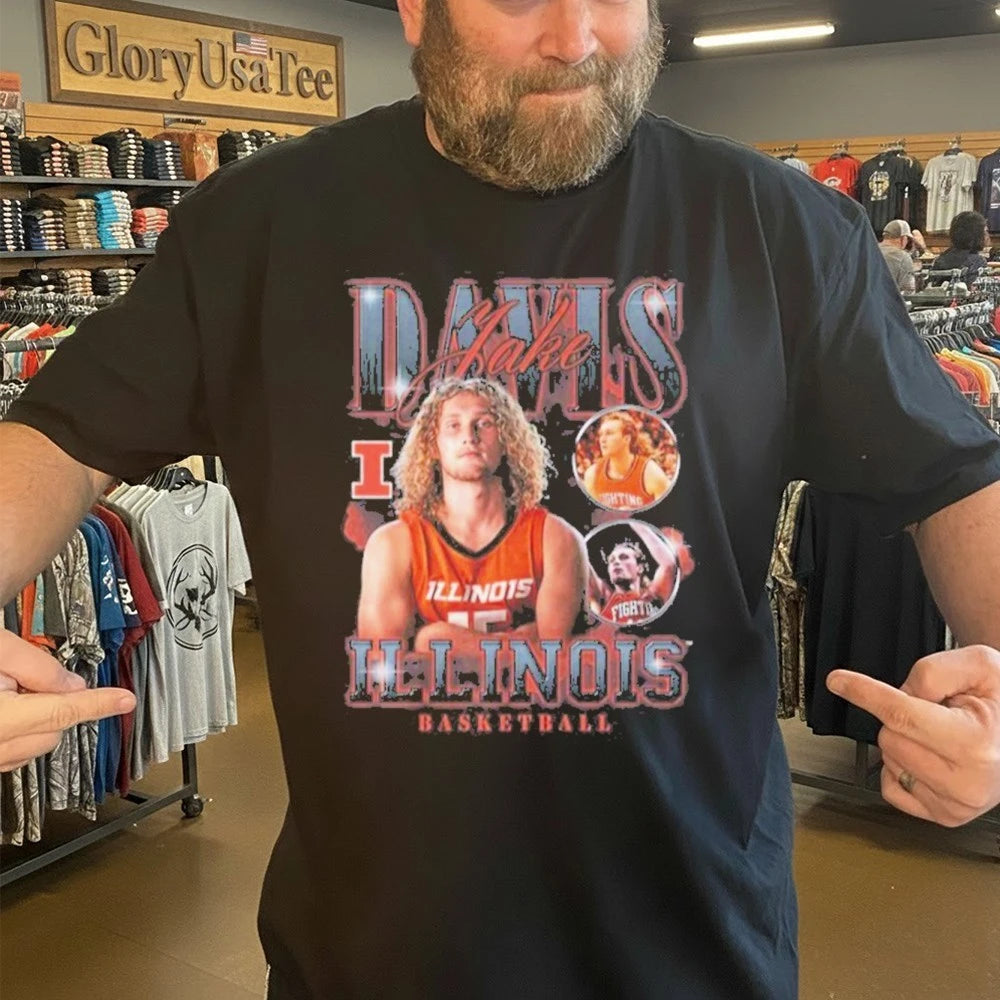 Illinois Basketball Jake Davis NIL T-Shirt