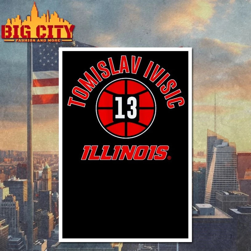 Illinois Basketball Tomislav Ivisic Illinois Number 13 shirt