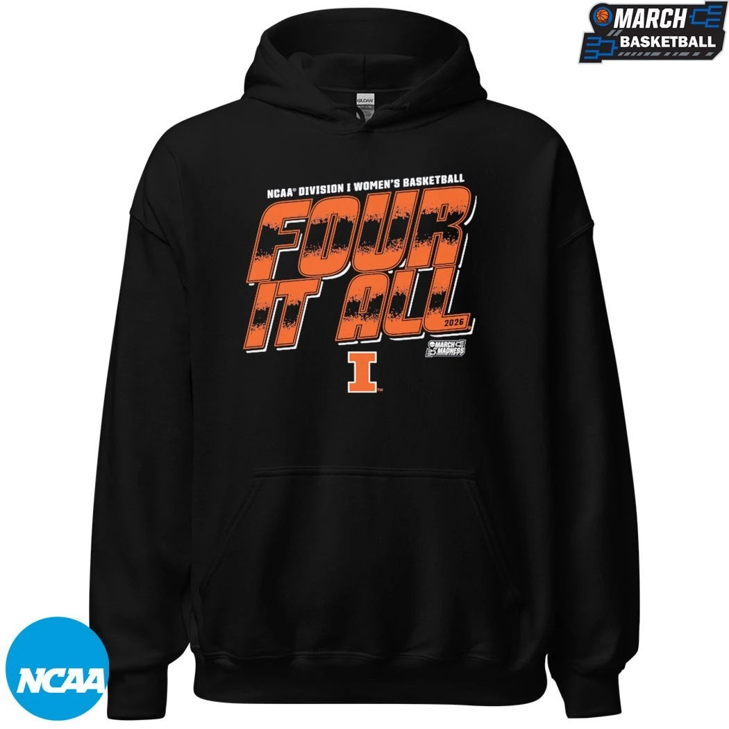 Illinois Fighting Illini 2026 NCAA I Women’s Basketball Four It All March Madness T-shirts