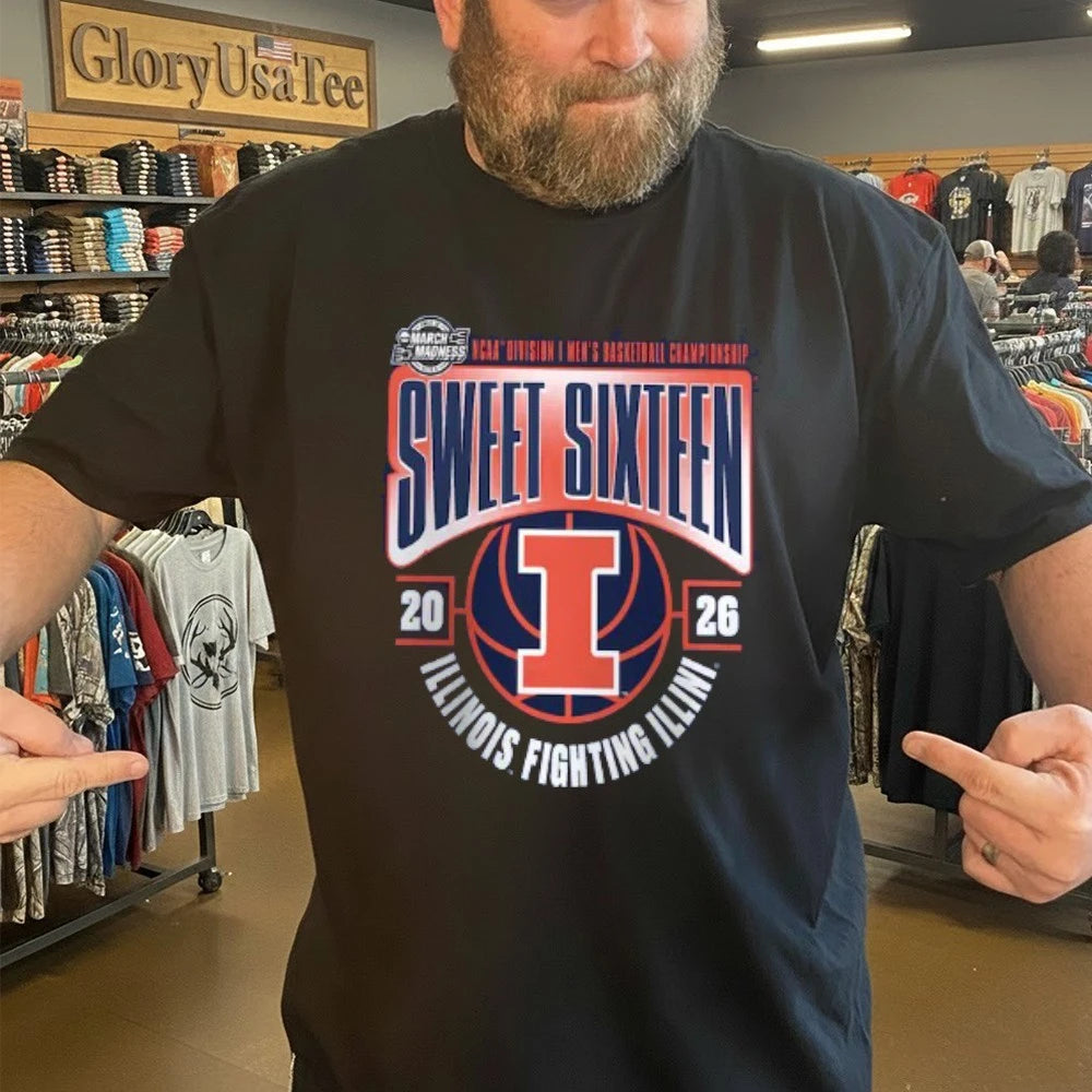 Illinois Fighting Illini 2026 NCAA Men’s Basketball Championship Tournament March Madness Sweet 16 T-Shirt